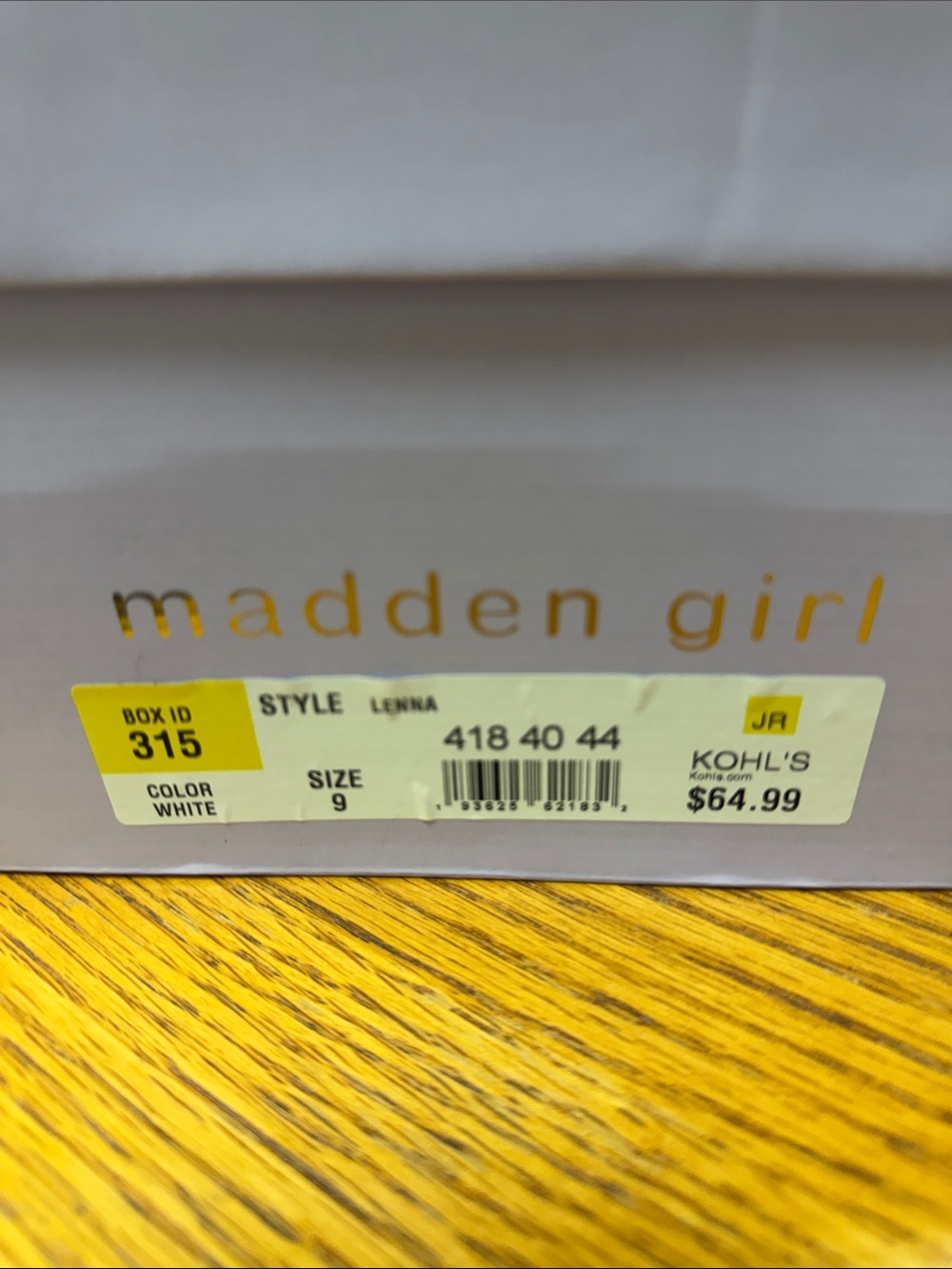 Madden Girl White Shoes Box - Size 9